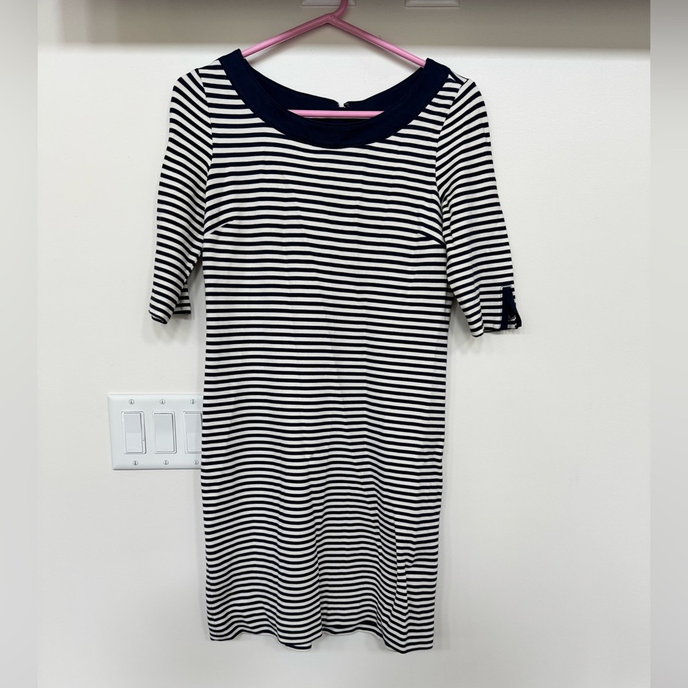 Banana Republic Navy and White Striped Dress